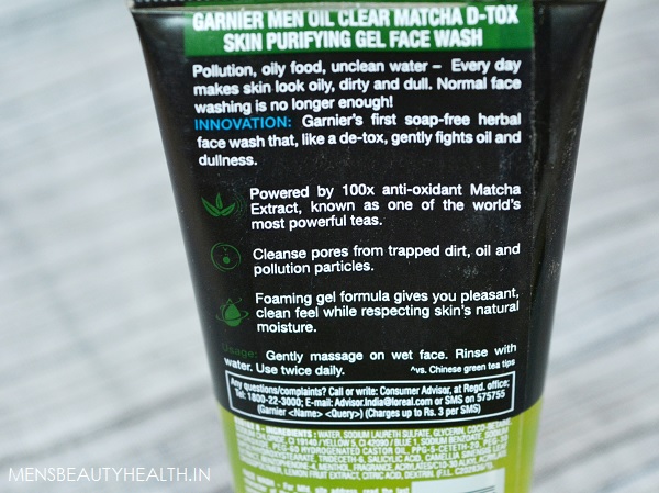 Garnier Men Oil Clear Matcha D-Tox Face Wash Review