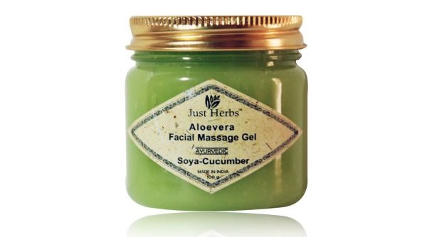 just herbs aloe vera facial massage gel