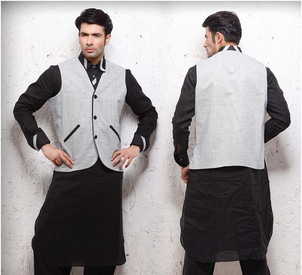 kurta pajama white and black