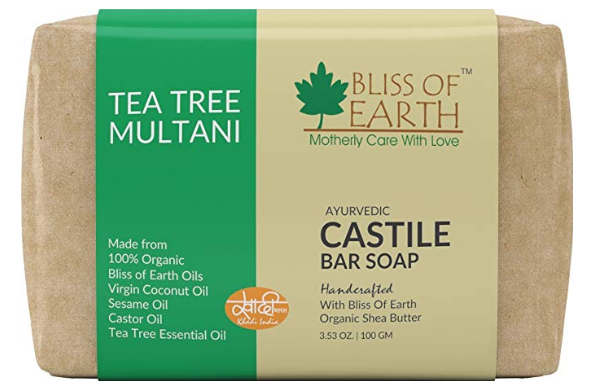 Bliss of Earth Organic Tea Tree and Multani Ayurvedic Handmade Soap