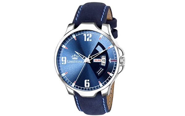 LIMESTONE Day and Date Analogue Blue Dial Men's Watch