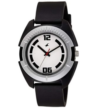 Fastrack Casual Analog White Dial and Black Strap Men's Watch