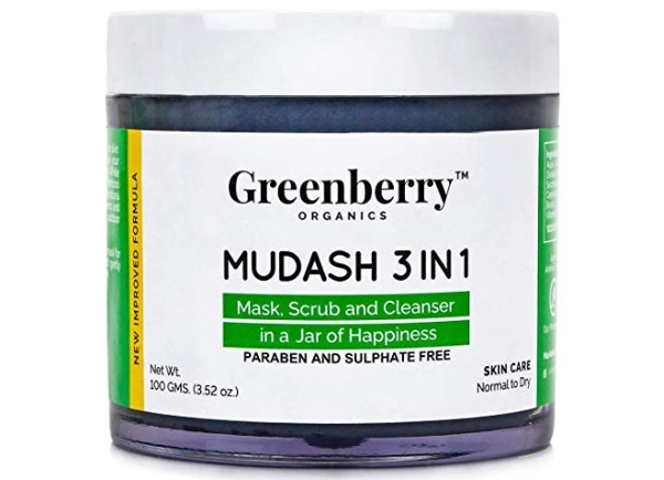 Greenberry Organics Mudash 3 IN 1 Mask, Scrub & Cleanser