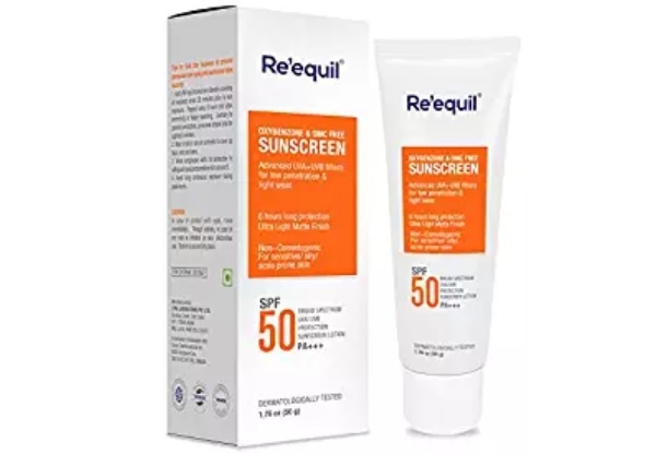 RE’EQUIL Sunscreen with SPF 50PA+++for Oily, Sensitive and Acne Prone Skin