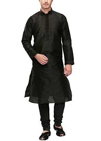 Manyavar Black Kurta and Churidar Set