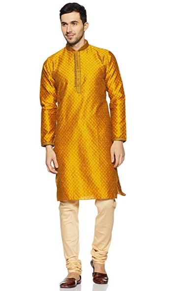 Manyavar Designer Yellow Kurta