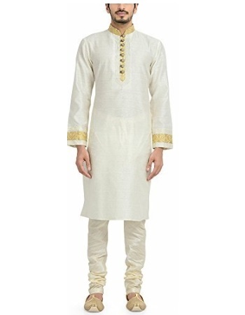 Manyavar Stylish White Kurta