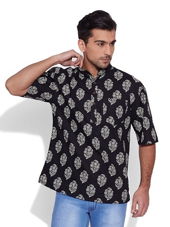 Printed Short Kurta For Males