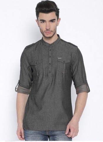 Short Cotton Kurta For Men