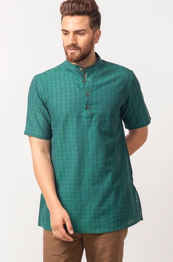 Short Kurta For Men With Half Sleeves