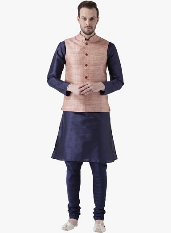 blue kurta with jacket