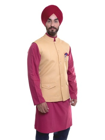 kurta pajama with punjabi style jacket