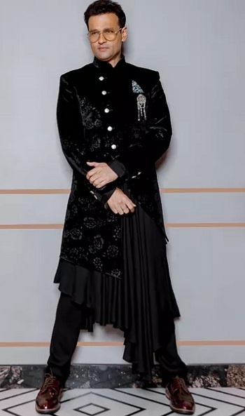 Black Indo western Sherwani