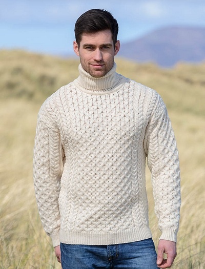 woven woolen turtleneck sweater
