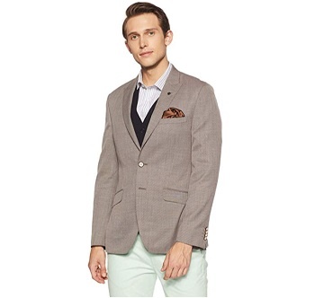 Raymond Men's Taupe Slim Fit Blazer