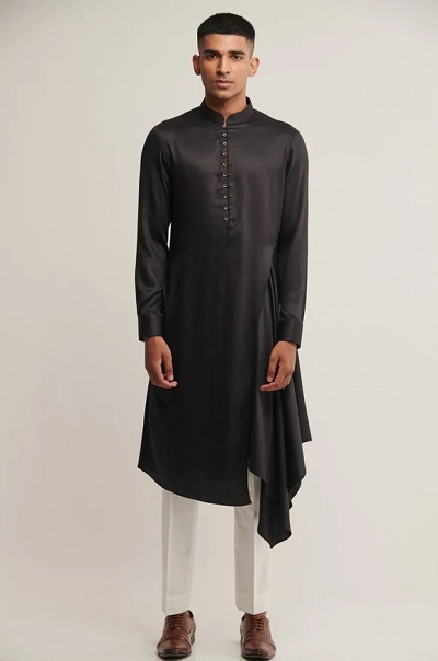 Side Pleated Kurta For Men