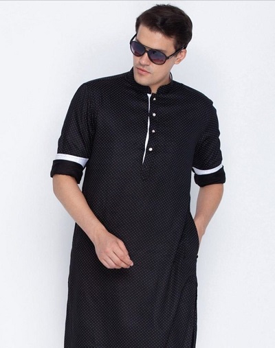 Stylish Black Textured Kurta