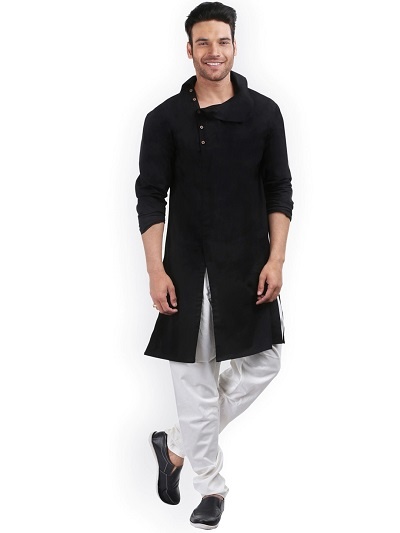 Stylish Cowl Neck Black Kurta