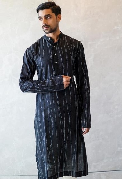 Vertical Line Men's Kurta Design